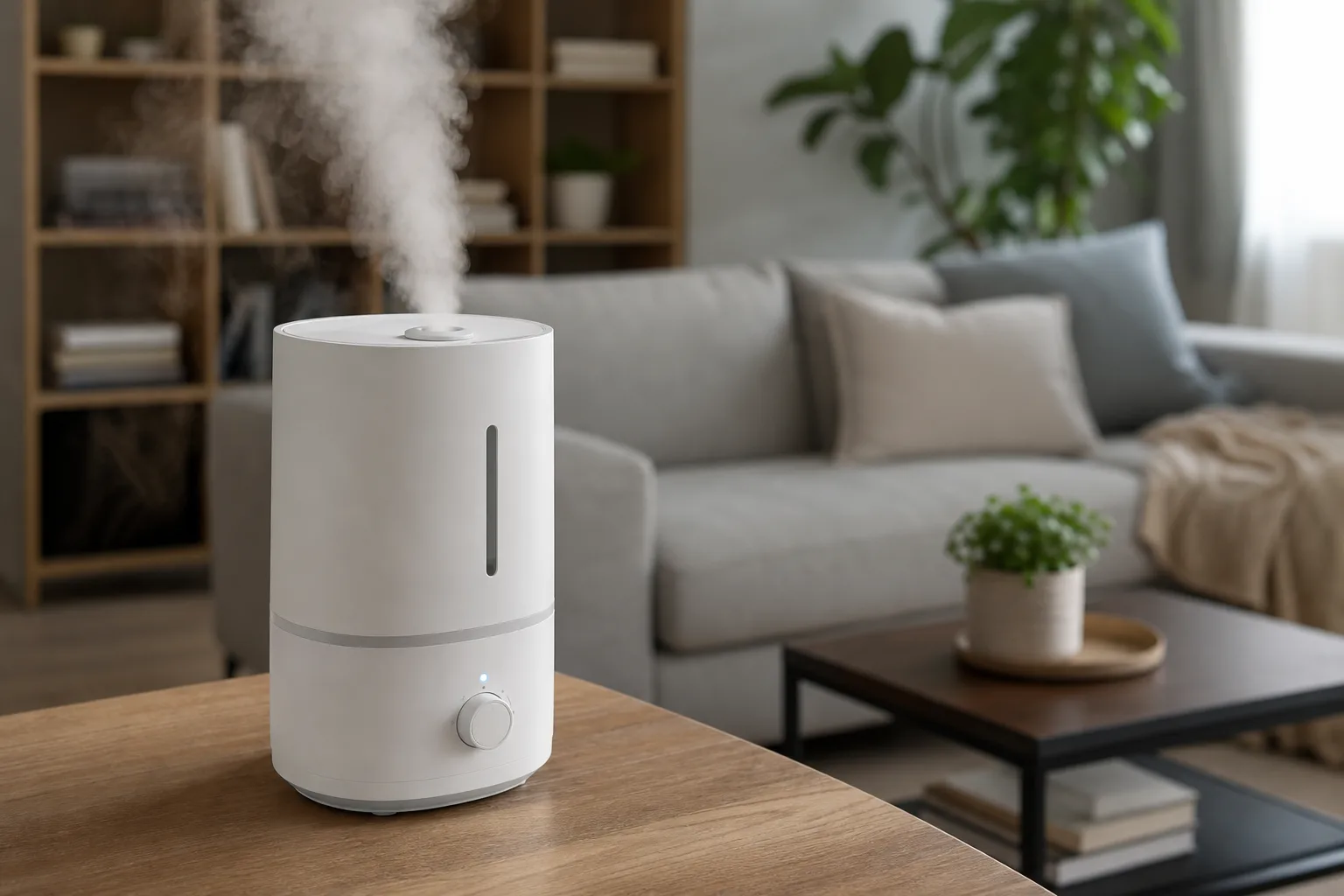 Luftbefeuchter im Wohnzimmer optimal verwenden